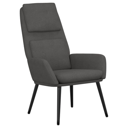 Relaxační Židle Tmavě Šedá Textil