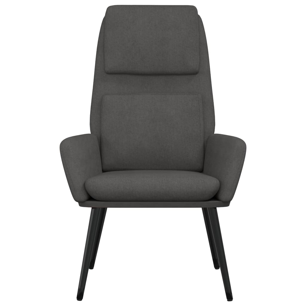 Relaxační Židle Tmavě Šedá Textil