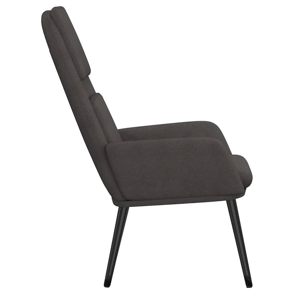 Relaxační Židle Tmavě Šedá Textil