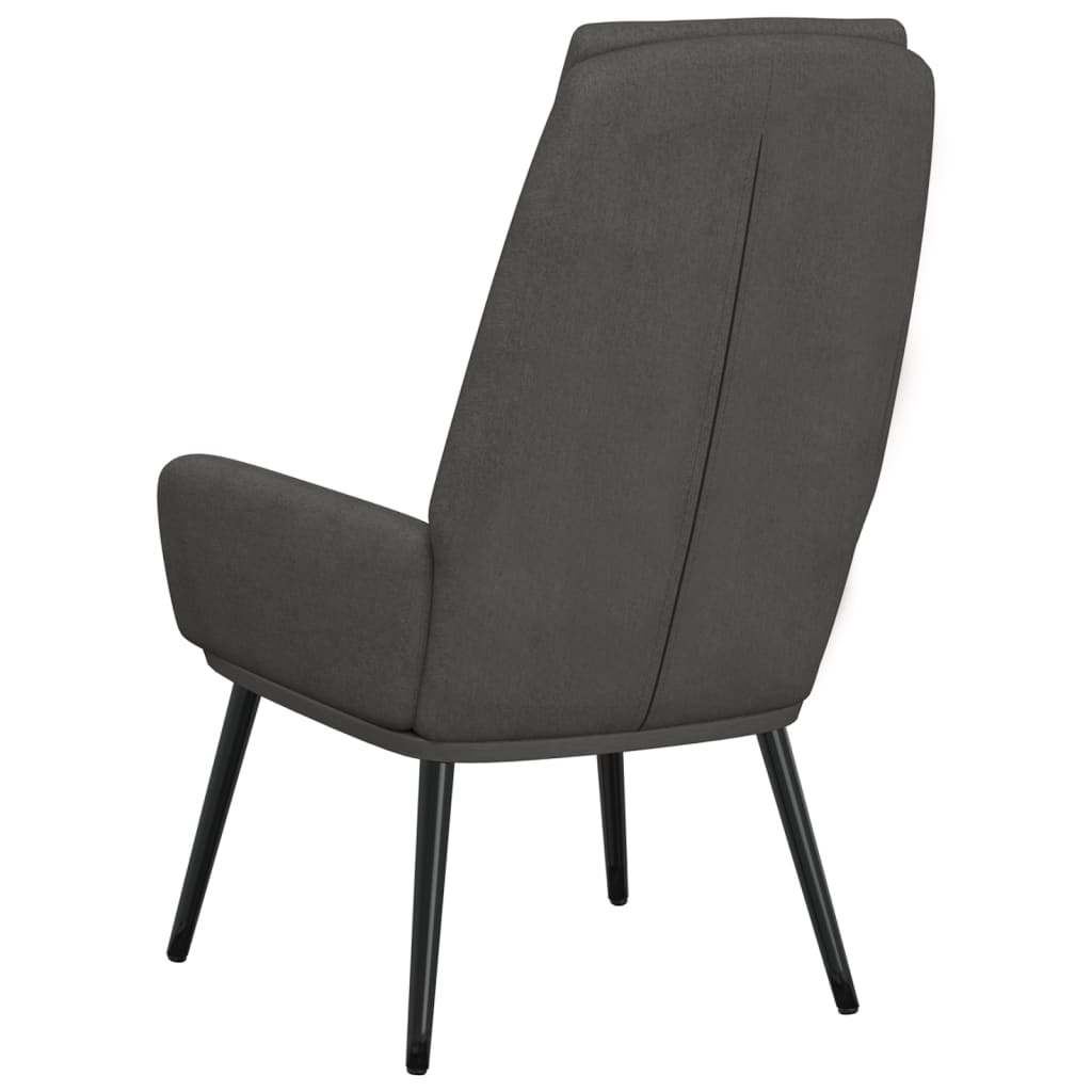 Relaxační Židle Tmavě Šedá Textil