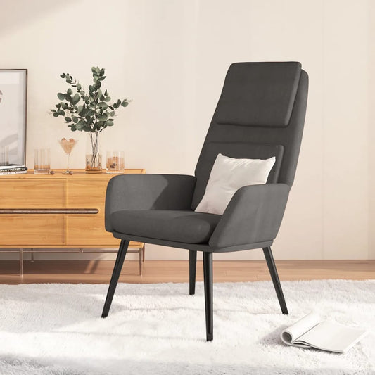 Relaxační Židle Tmavě Šedá Textil