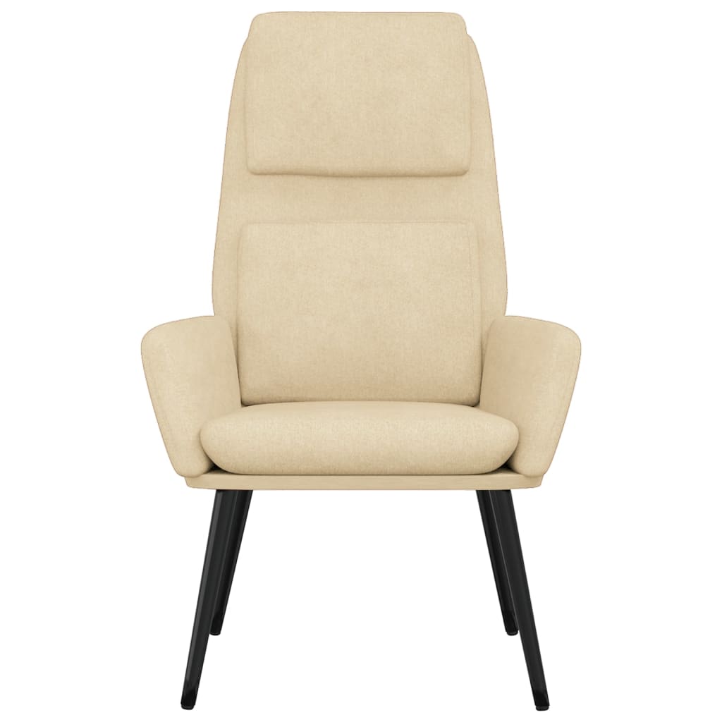 Relaxační Židle Krémová Textil