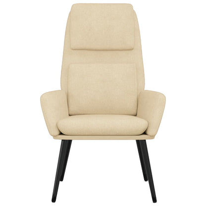 Relaxační Židle Krémová Textil