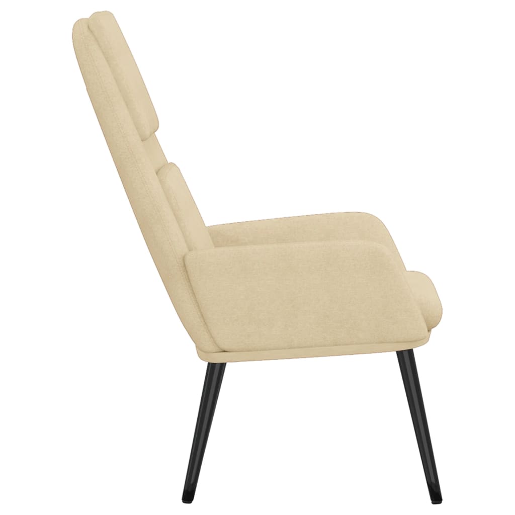 Relaxační Židle Krémová Textil