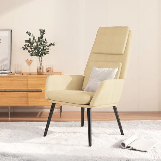 Relaxační Židle Krémová Textil