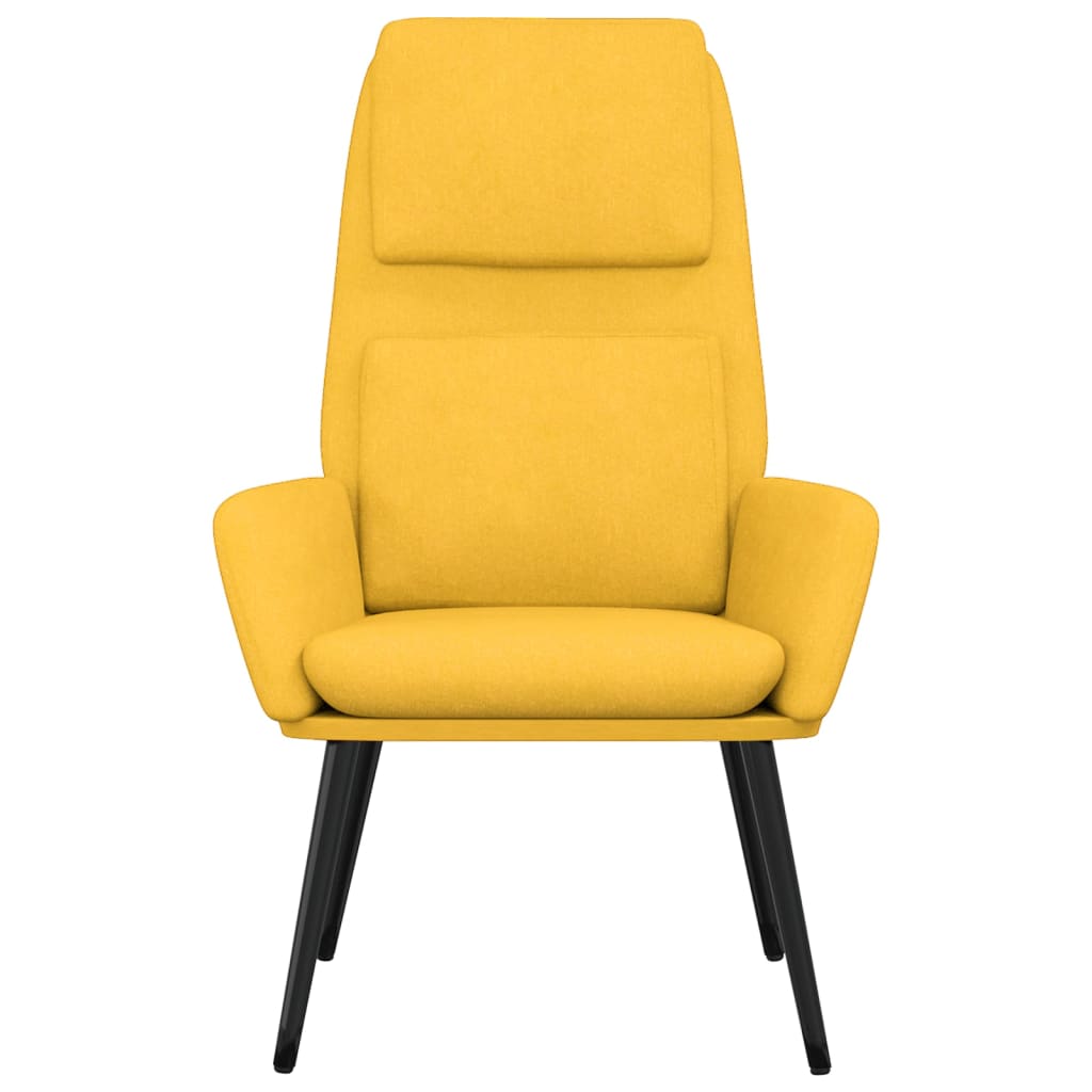 Relaxační Křeslo Hořčicově Žluté Textil