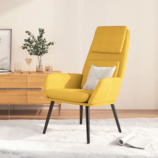Relaxační Křeslo Hořčicově Žluté Textil
