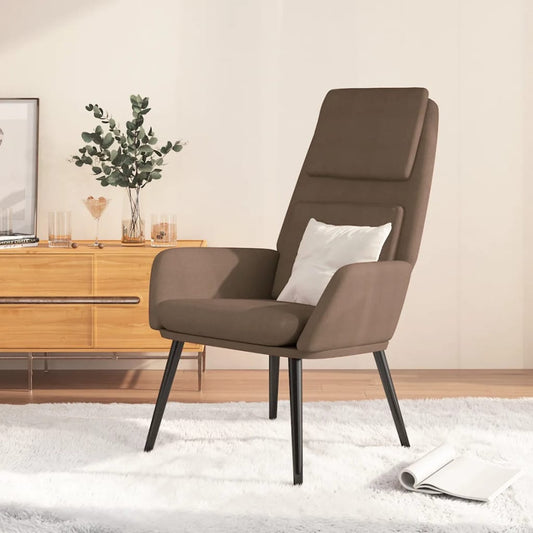 Relaxační Židle Taupe Textil