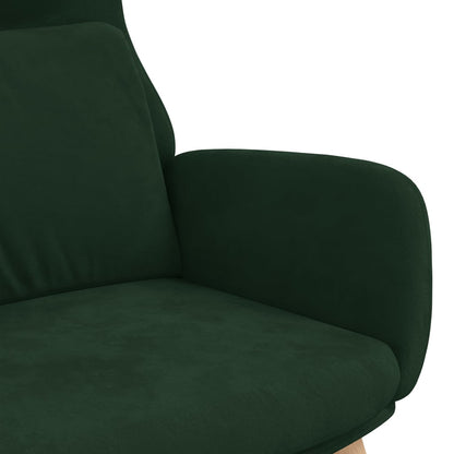 Relaxační Křeslo Tmavě Zelené Samet