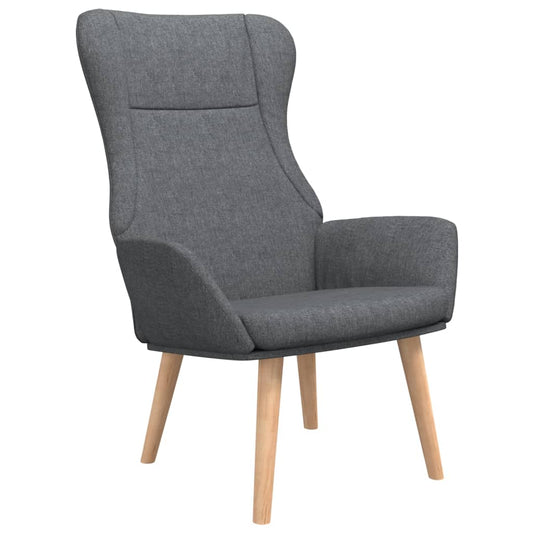 Relaxační Židle Tmavě Šedá Textil