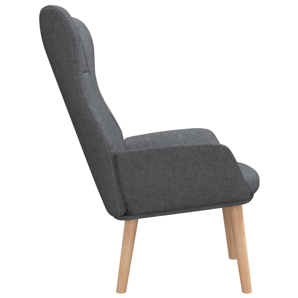 Relaxační Židle Tmavě Šedá Textil
