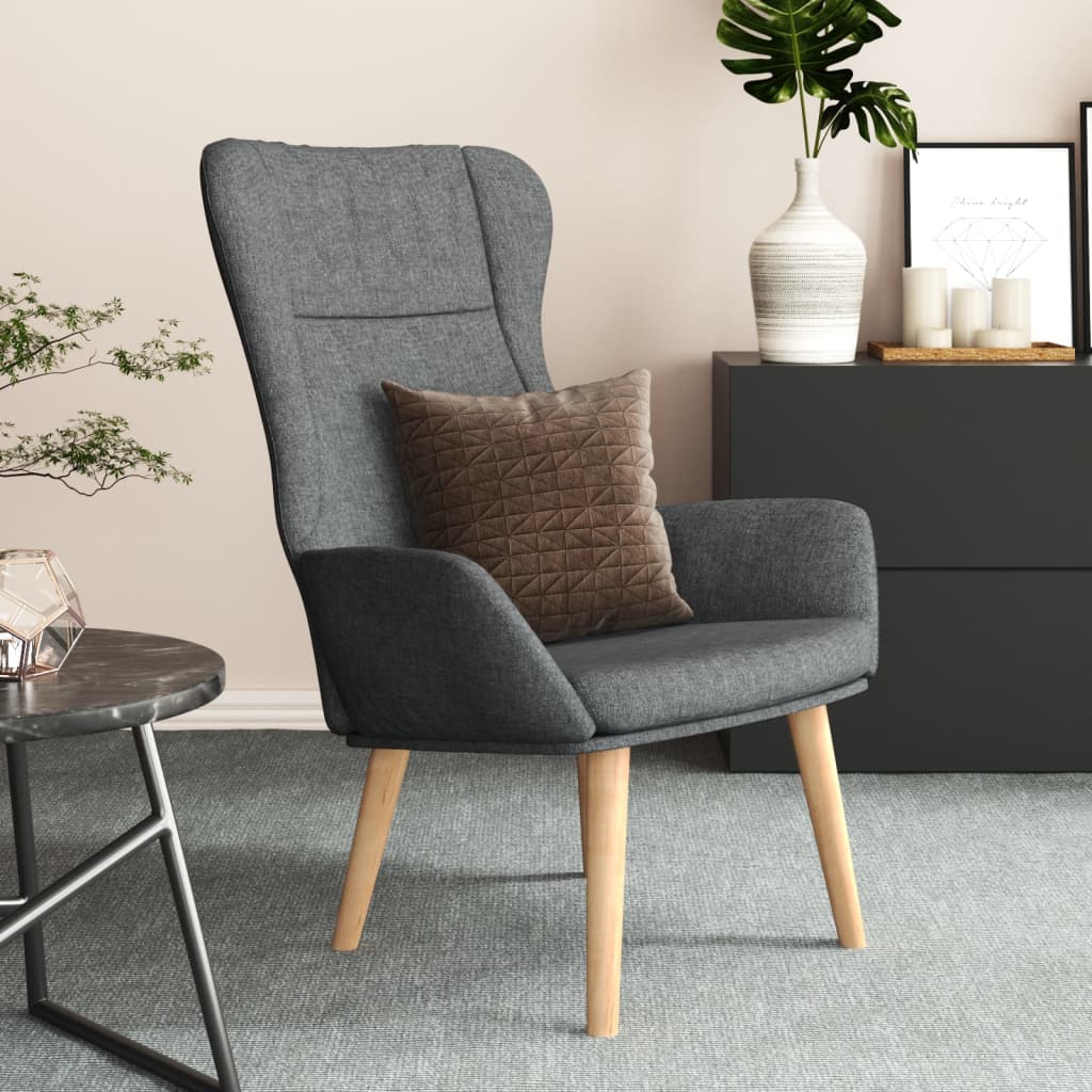 Relaxační Židle Tmavě Šedá Textil