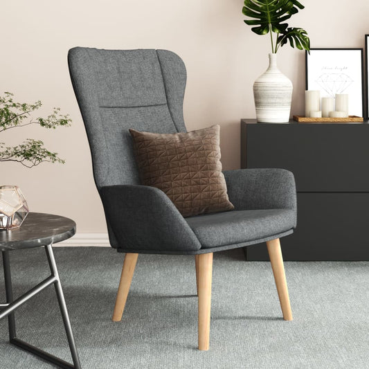 Relaxační Židle Tmavě Šedá Textil