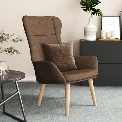 Relaxační Křeslo Hnědé Textil