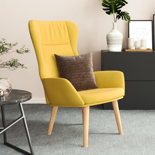Relaxační Křeslo Hořčicově Žluté Textil