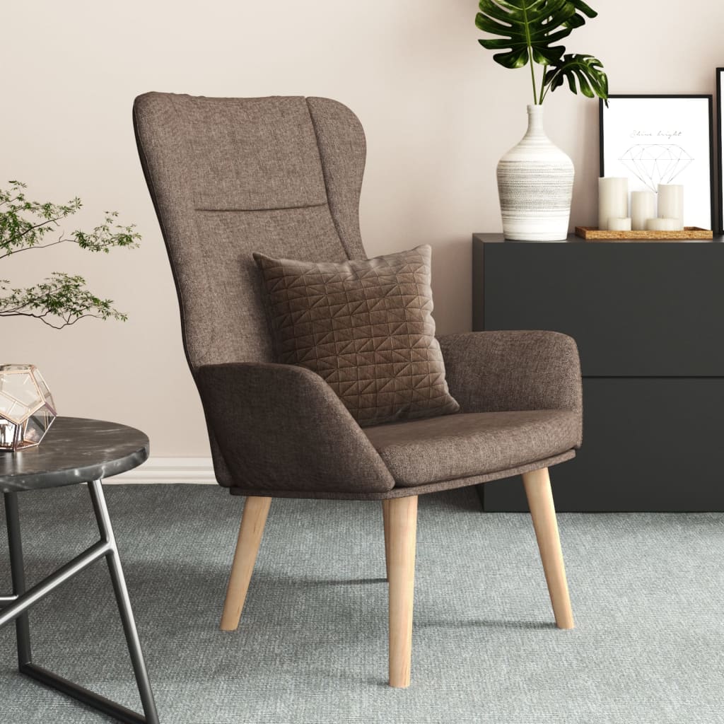 Relaxační Židle Taupe Textil