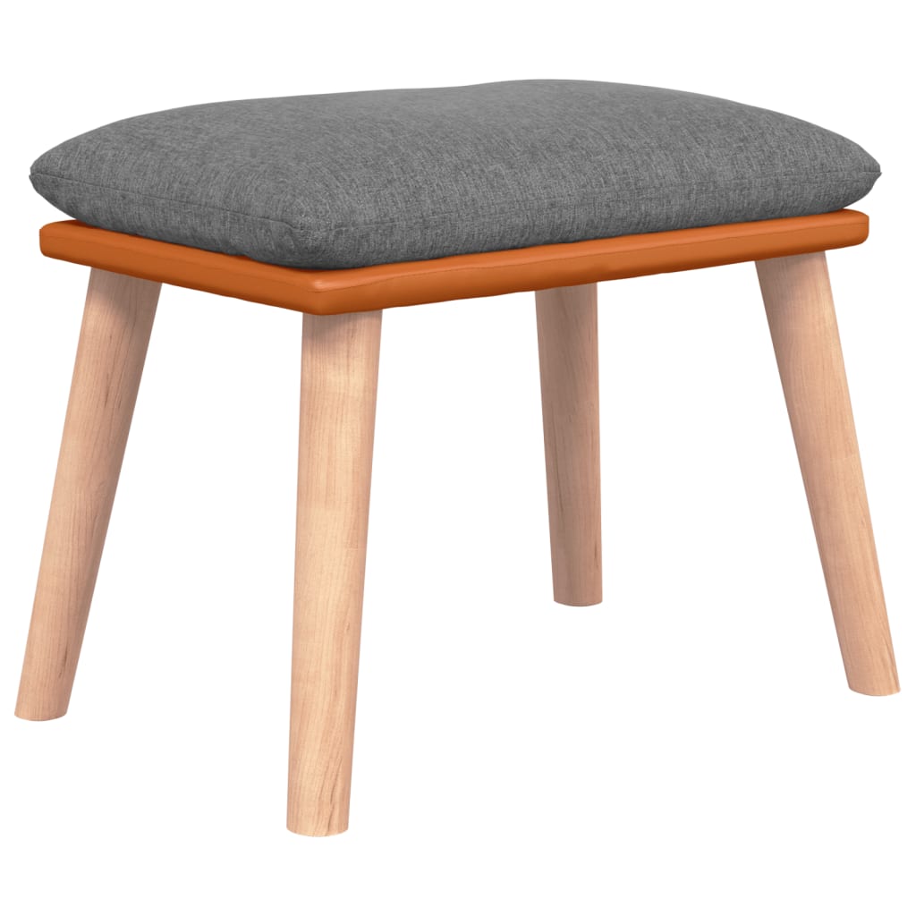 Podnožka Světle Šedá 45X29,5X35 Cm Textil A Umělá Kůže
