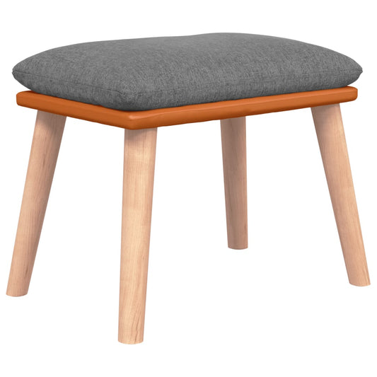 Podnožka Světle Šedá 45X29,5X35 Cm Textil A Umělá Kůže