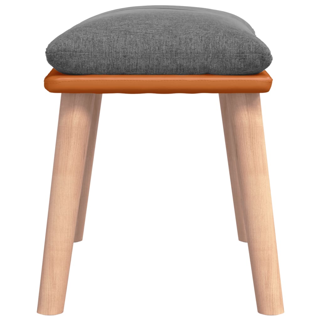 Podnožka Světle Šedá 45X29,5X35 Cm Textil A Umělá Kůže