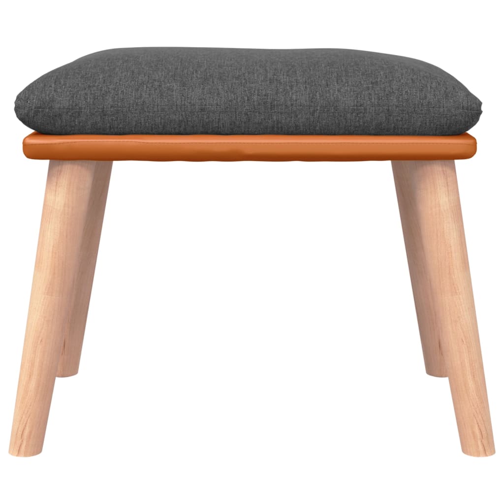 Podnožka Tmavě Šedá 45X29,5X35 Cm Textil A Umělá Kůže