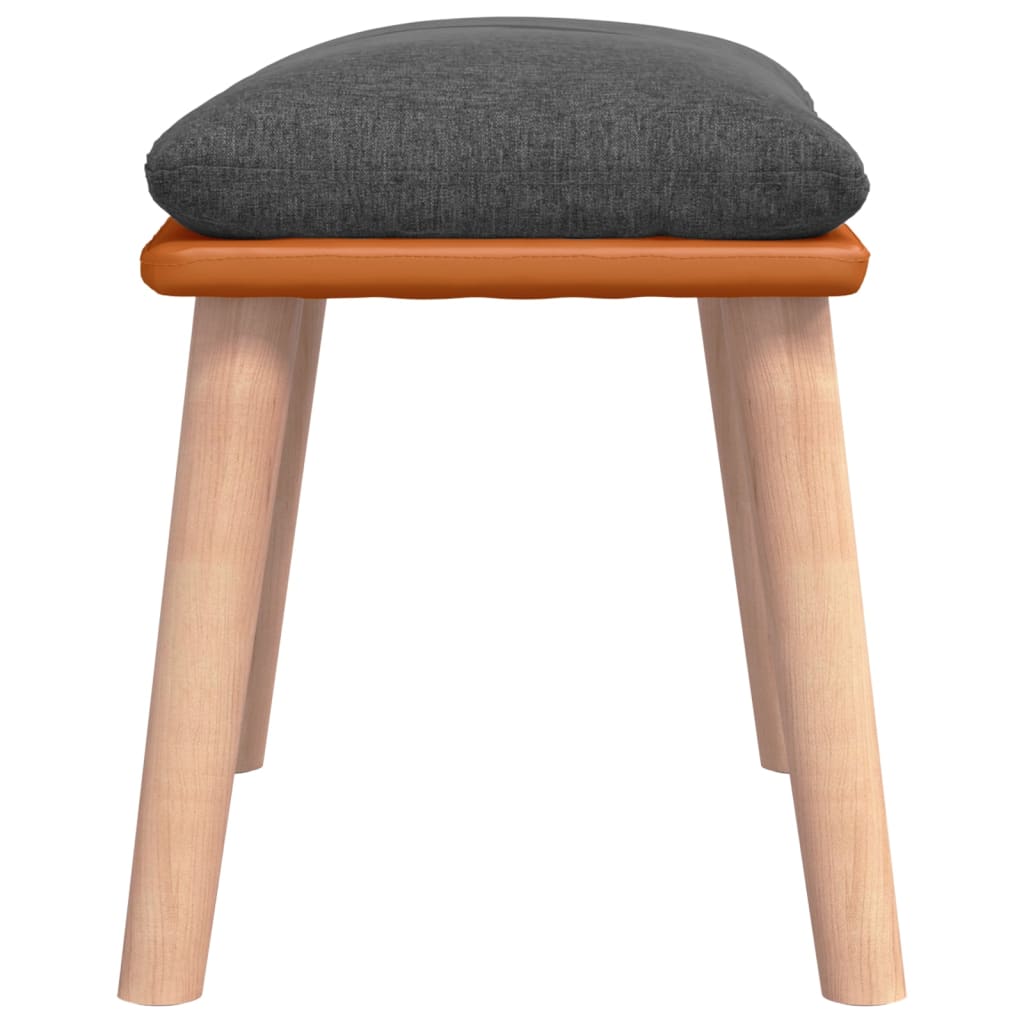 Podnožka Tmavě Šedá 45X29,5X35 Cm Textil A Umělá Kůže