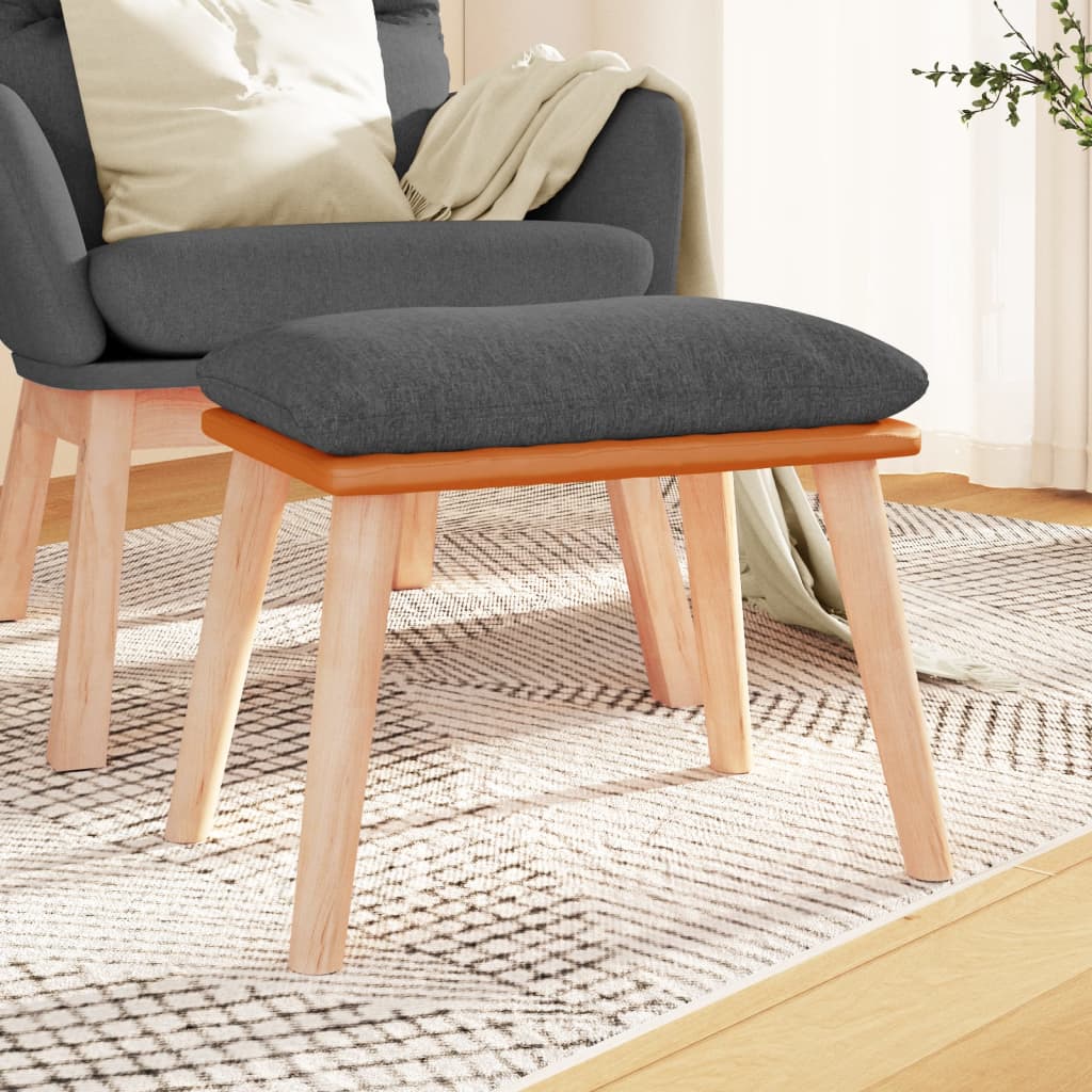 Podnožka Tmavě Šedá 45X29,5X35 Cm Textil A Umělá Kůže