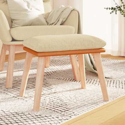 Podnožka Krémová 45X29,5X35 Cm Textil A Umělá Kůže