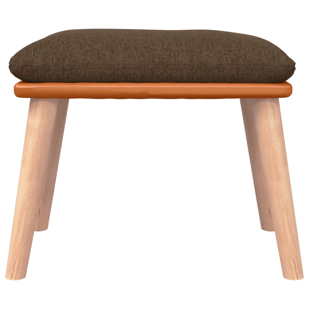 Podnožka Hnědá 45X29,5X35 Cm Textil A Umělá Kůže