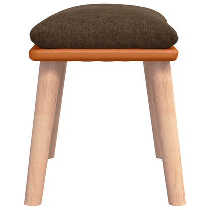 Podnožka Hnědá 45X29,5X35 Cm Textil A Umělá Kůže