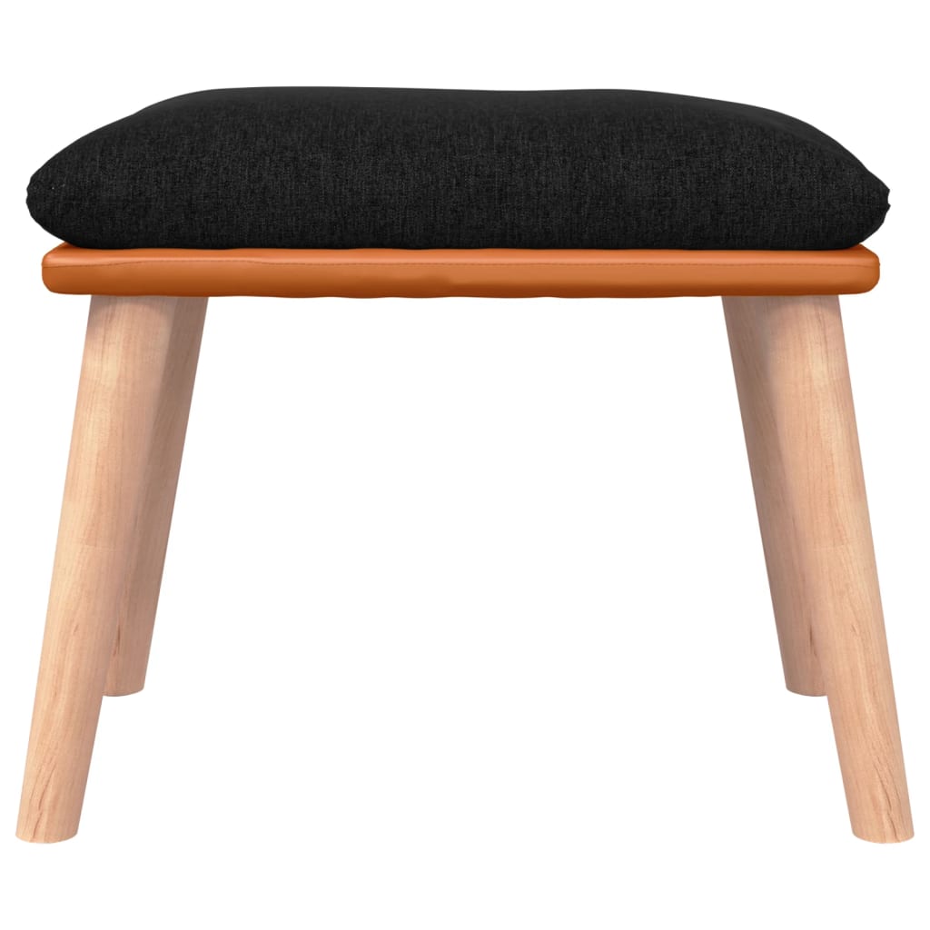 Podnožka Černá 45X29,5X35 Cm Textil A Umělá Kůže