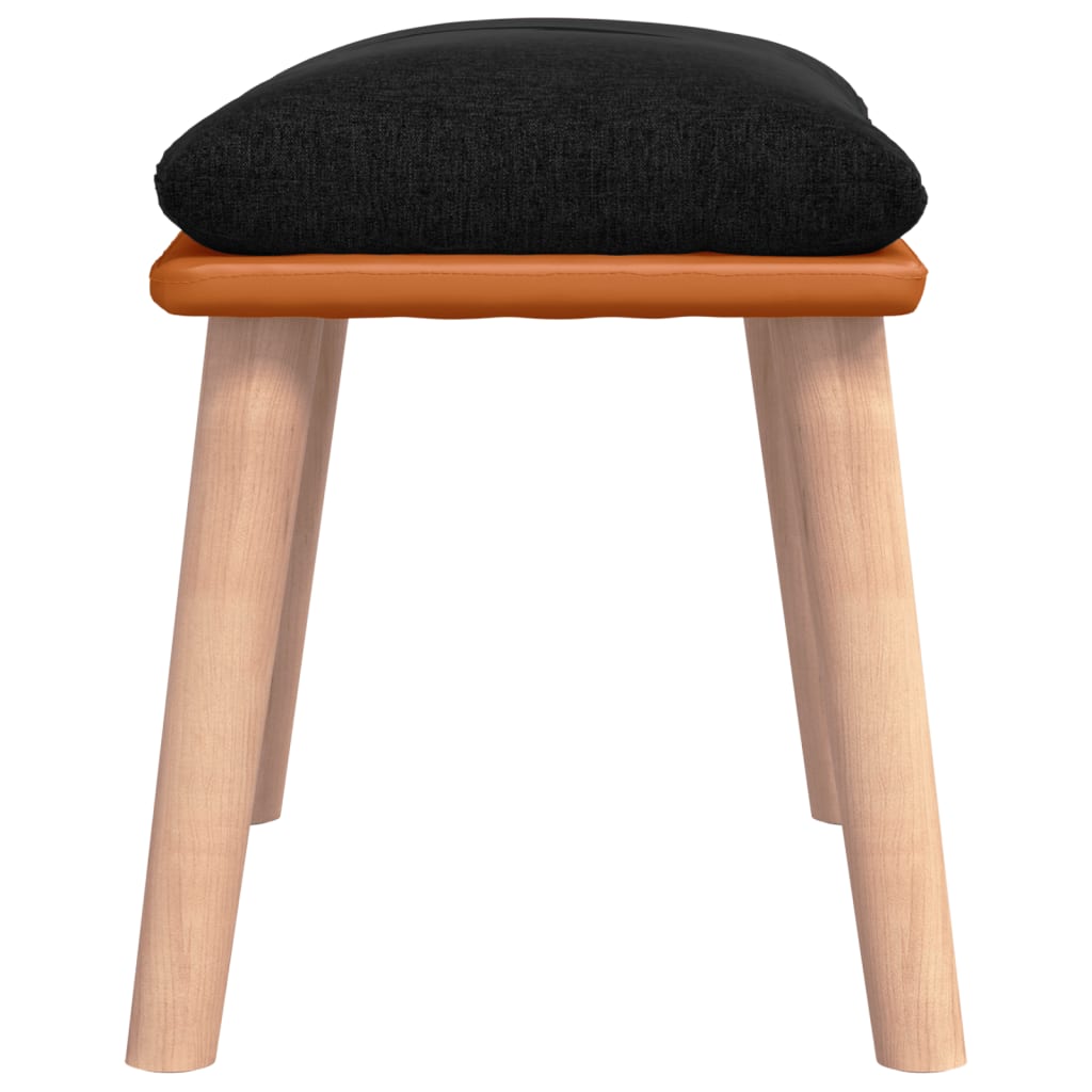 Podnožka Černá 45X29,5X35 Cm Textil A Umělá Kůže