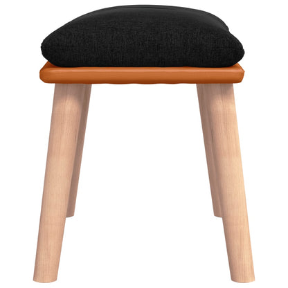 Podnožka Černá 45X29,5X35 Cm Textil A Umělá Kůže