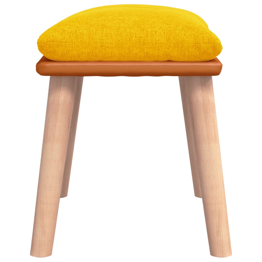 Podnožka Hořčicově Žlutá 45X29,5X35 Cm Textil A Umělá Kůže