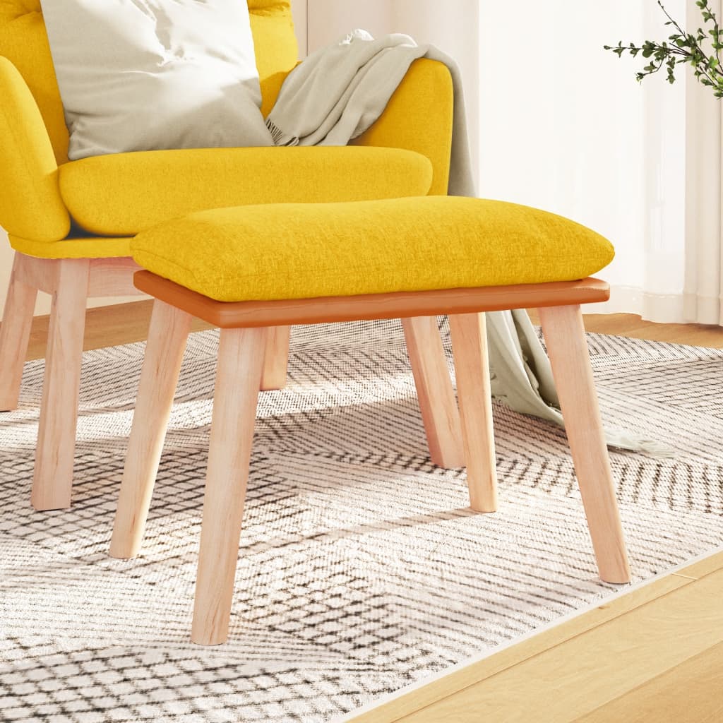 Podnožka Hořčicově Žlutá 45X29,5X35 Cm Textil A Umělá Kůže