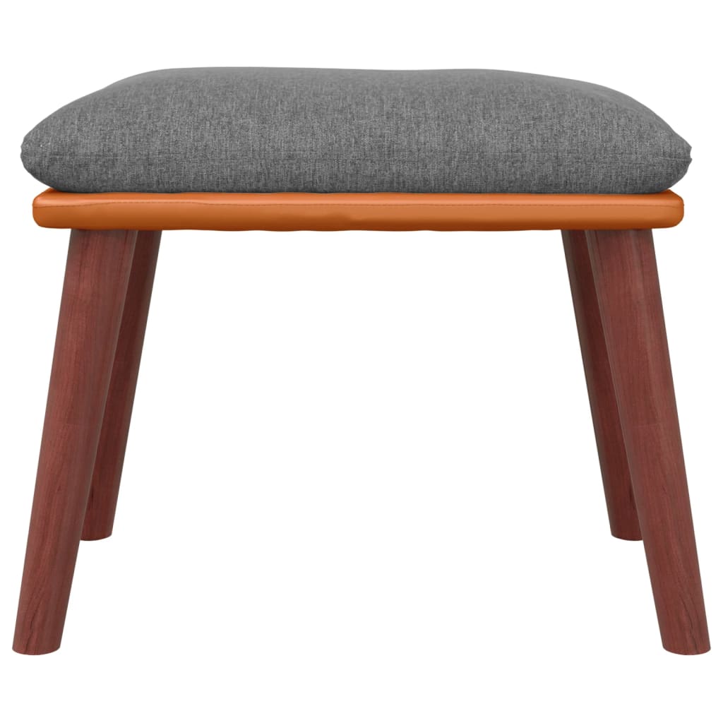 Podnožka Světle Šedá 45X29,5X35 Cm Textil A Umělá Kůže