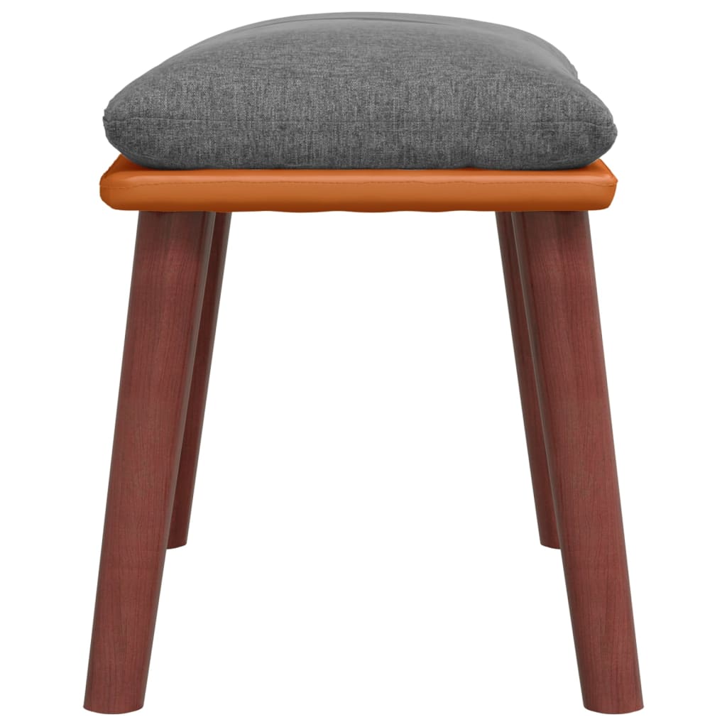 Podnožka Světle Šedá 45X29,5X35 Cm Textil A Umělá Kůže