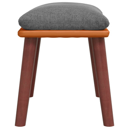 Podnožka Světle Šedá 45X29,5X35 Cm Textil A Umělá Kůže