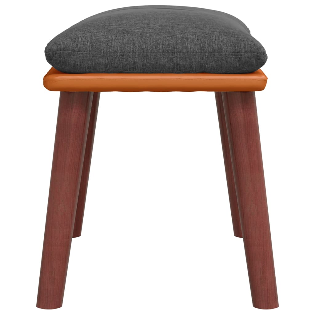 Podnožka Tmavě Šedá 45X29,5X35 Cm Textil A Umělá Kůže