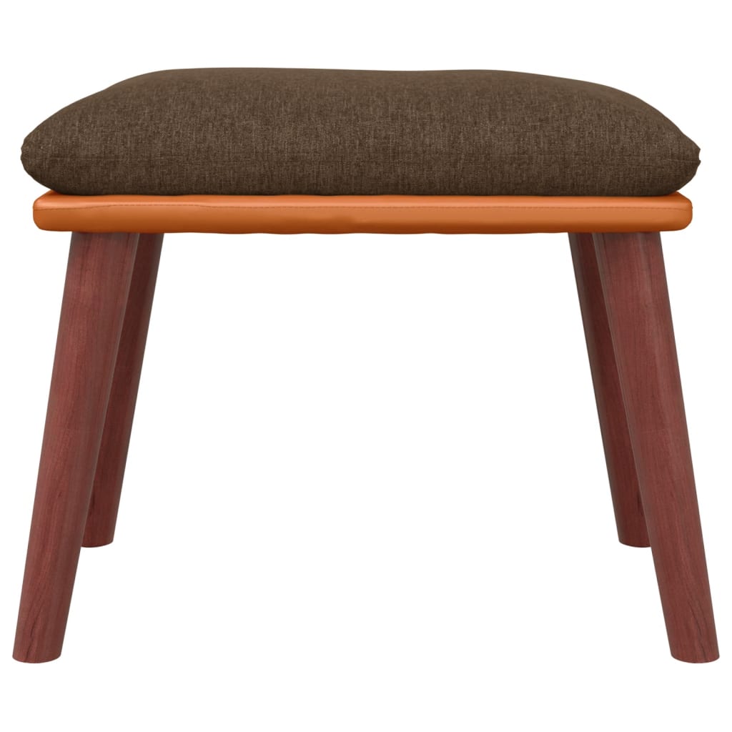 Podnožka Hnědá 45X29,5X35 Cm Textil A Umělá Kůže