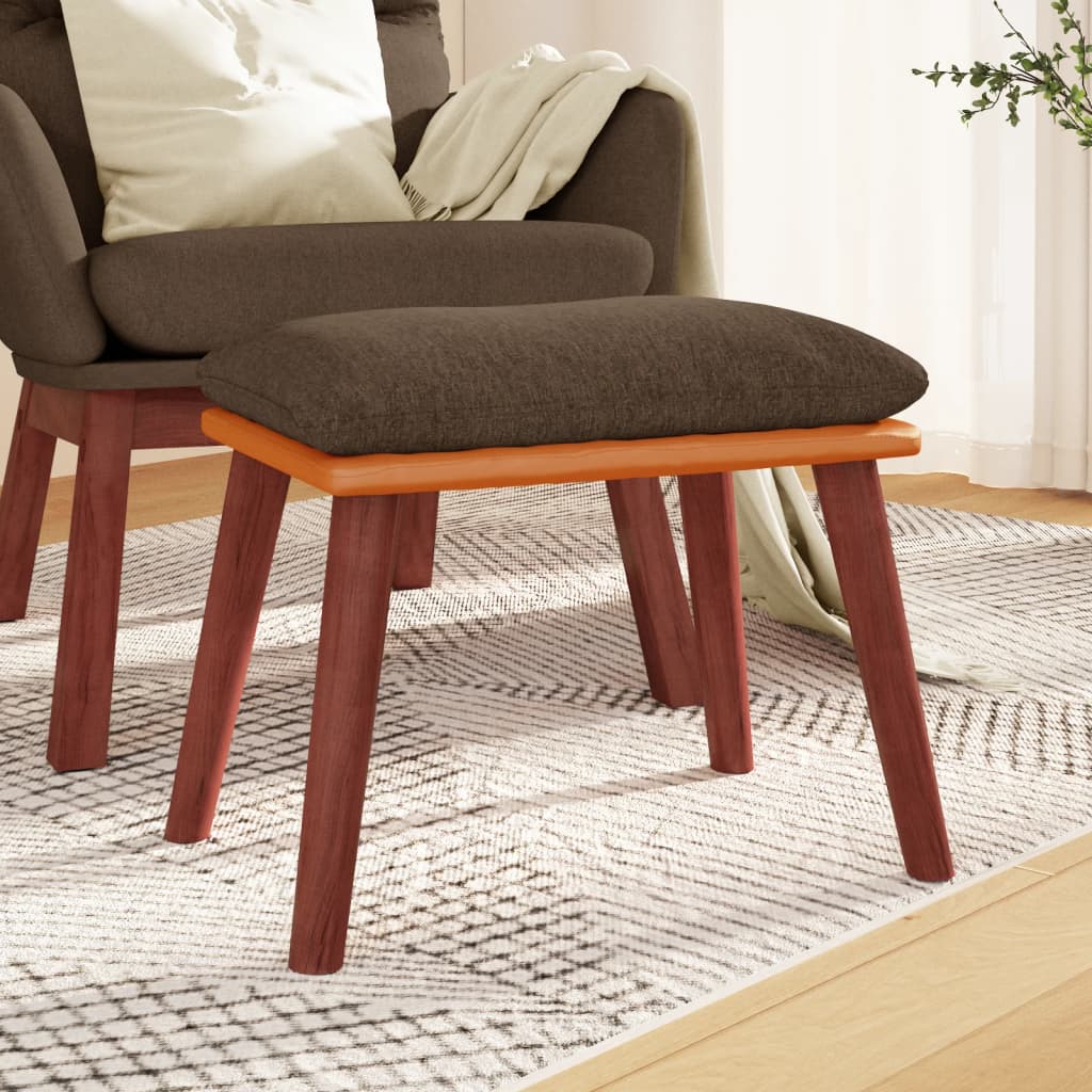 Podnožka Hnědá 45X29,5X35 Cm Textil A Umělá Kůže