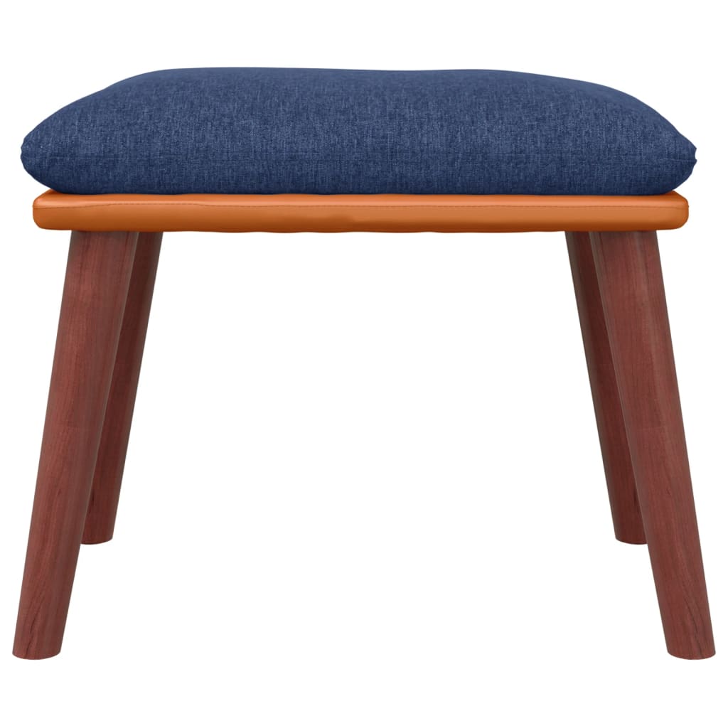 Podnožka Modrá 45X29,5X35 Cm Textil A Umělá Kůže