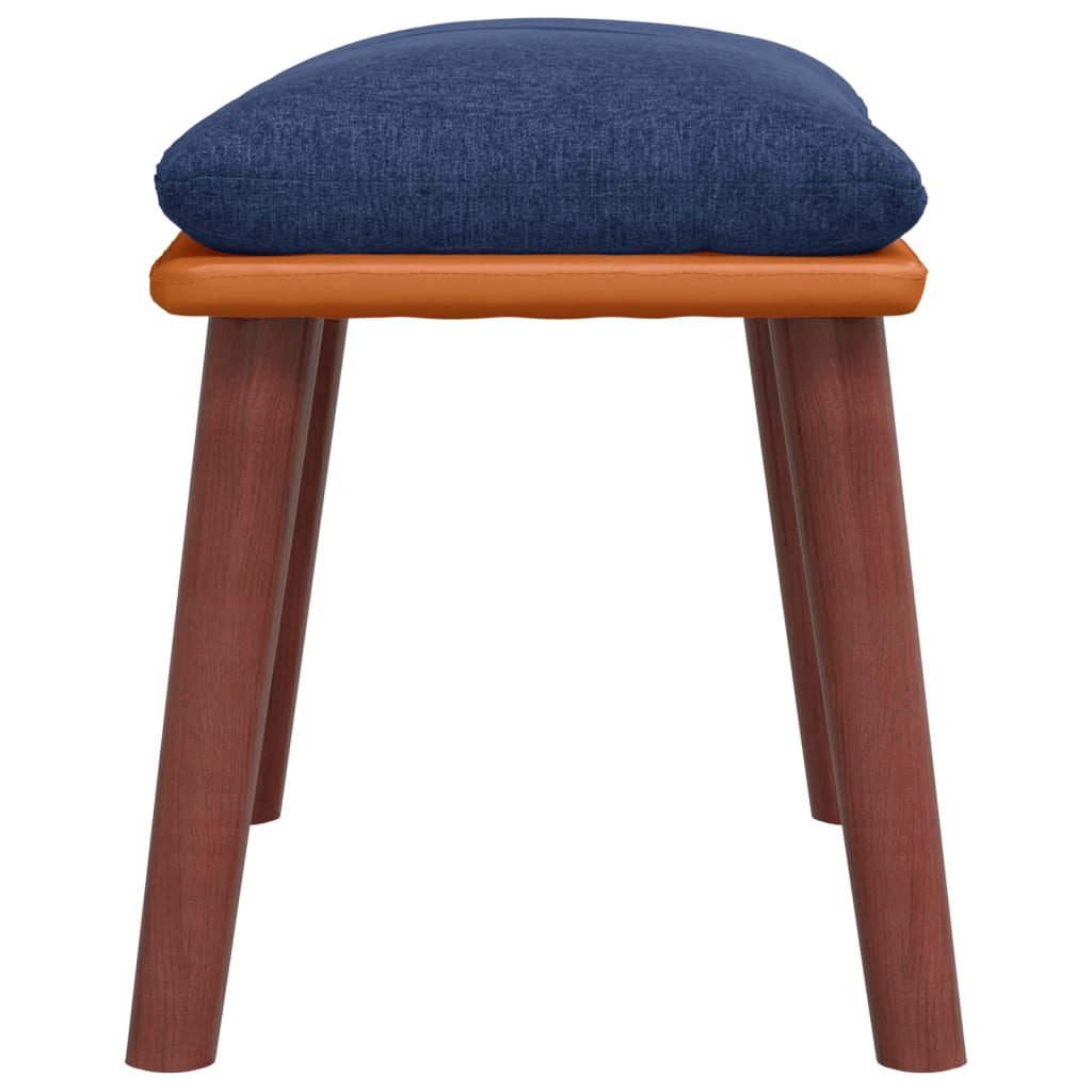 Podnožka Modrá 45X29,5X35 Cm Textil A Umělá Kůže