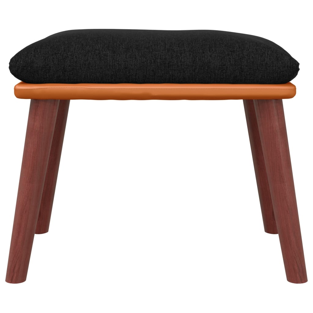 Podnožka Černá 45X29,5X35 Cm Textil A Umělá Kůže