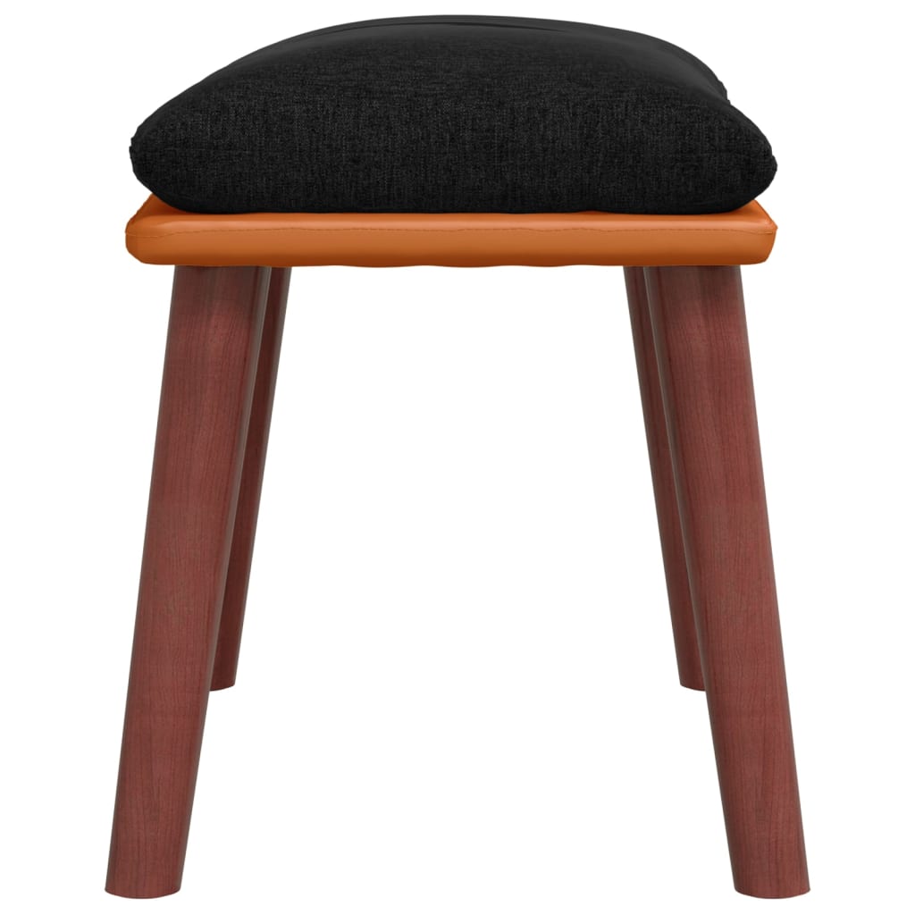 Podnožka Černá 45X29,5X35 Cm Textil A Umělá Kůže