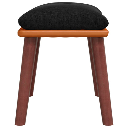 Podnožka Černá 45X29,5X35 Cm Textil A Umělá Kůže