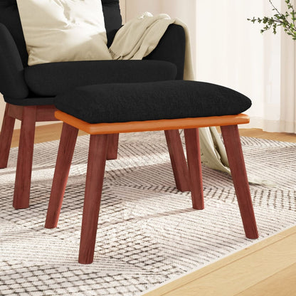 Podnožka Černá 45X29,5X35 Cm Textil A Umělá Kůže