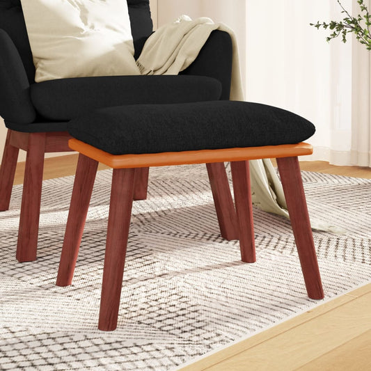 Podnožka Černá 45X29,5X35 Cm Textil A Umělá Kůže