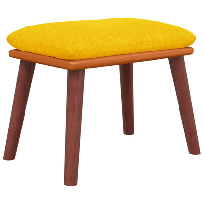Podnožka Hořčicově Žlutá 45X29,5X35 Cm Textil A Umělá Kůže