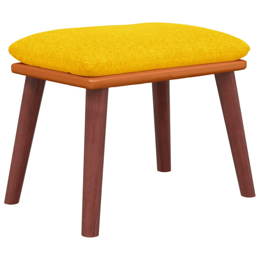 Podnožka Hořčicově Žlutá 45X29,5X35 Cm Textil A Umělá Kůže