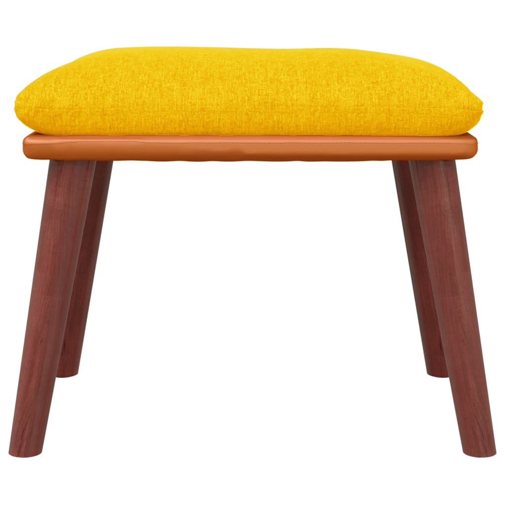 Podnožka Hořčicově Žlutá 45X29,5X35 Cm Textil A Umělá Kůže